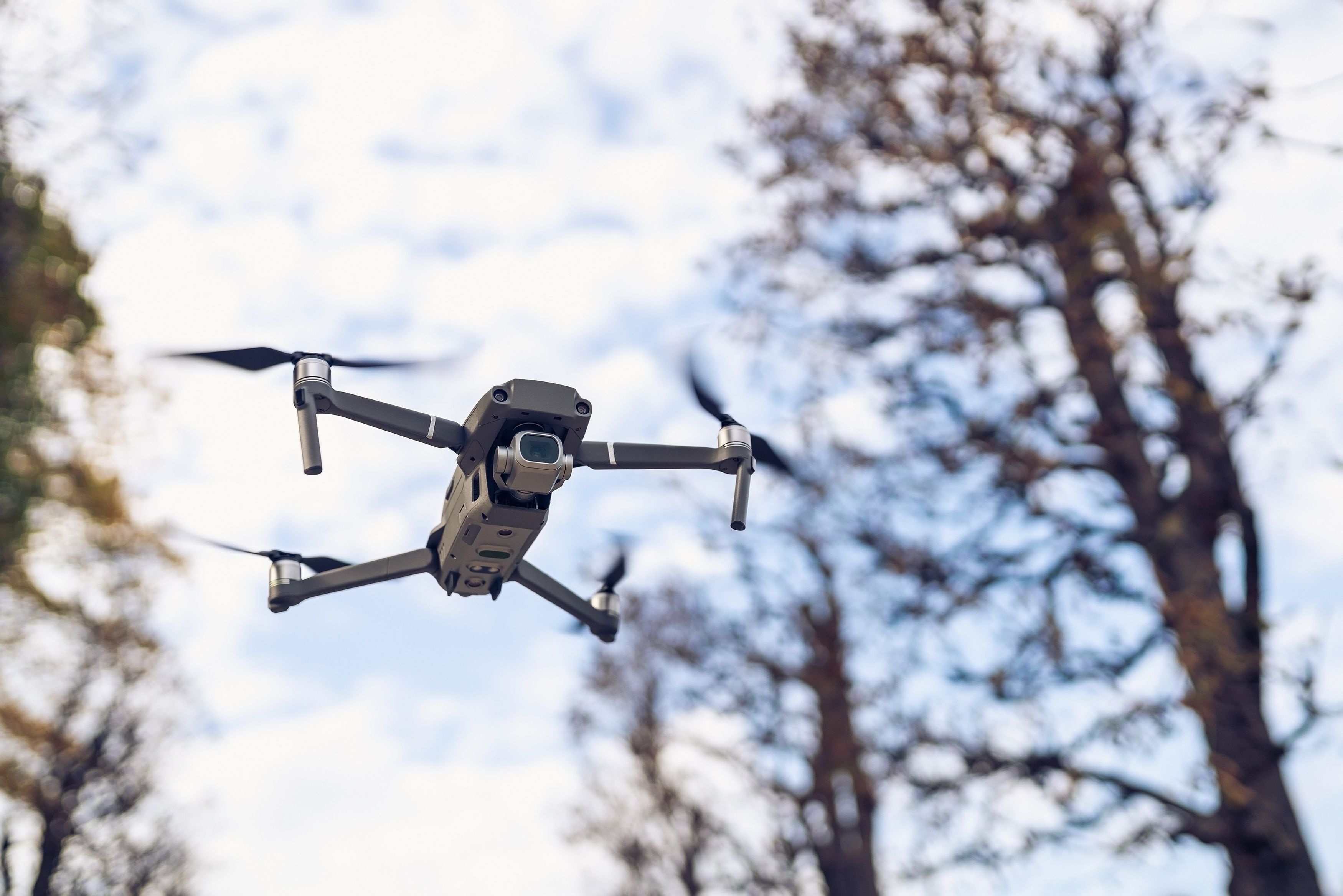 Surveillance drone in operation